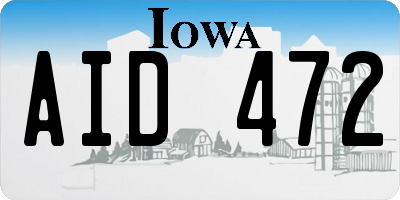 IA license plate AID472