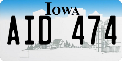 IA license plate AID474