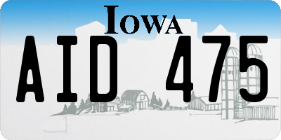IA license plate AID475