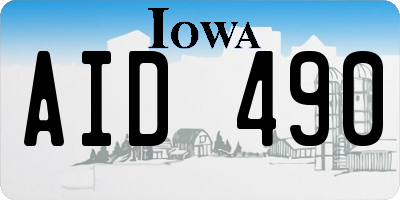 IA license plate AID490