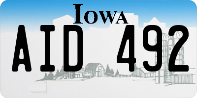 IA license plate AID492