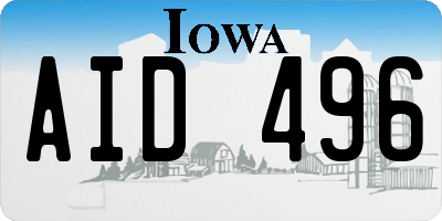 IA license plate AID496