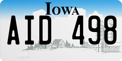 IA license plate AID498