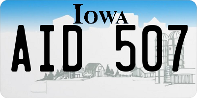 IA license plate AID507