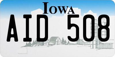 IA license plate AID508