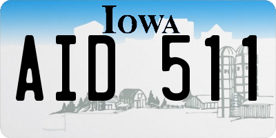 IA license plate AID511