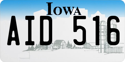 IA license plate AID516