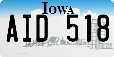 IA license plate AID518