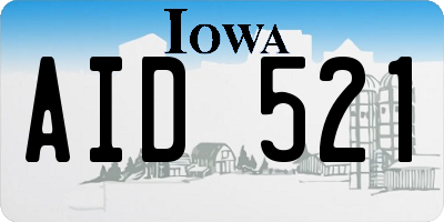 IA license plate AID521