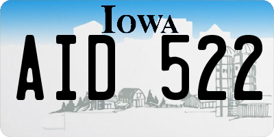 IA license plate AID522