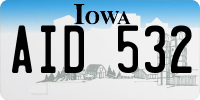 IA license plate AID532