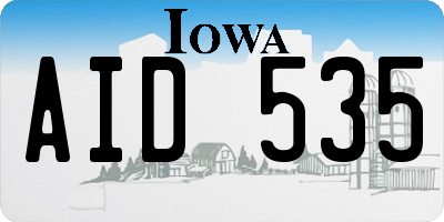 IA license plate AID535