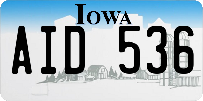 IA license plate AID536