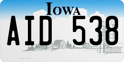 IA license plate AID538