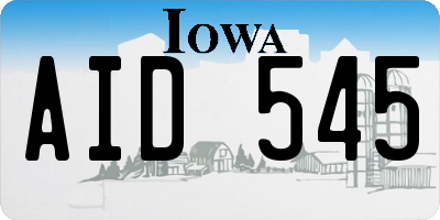 IA license plate AID545