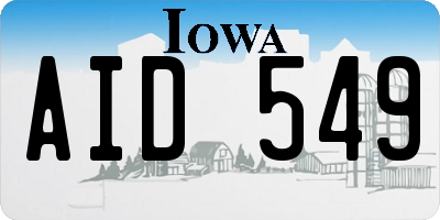IA license plate AID549