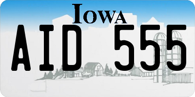 IA license plate AID555