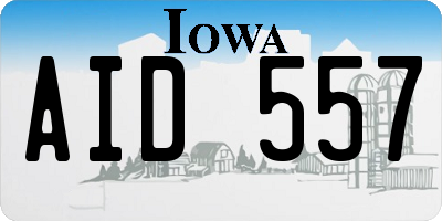 IA license plate AID557