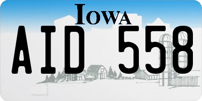 IA license plate AID558