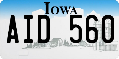 IA license plate AID560