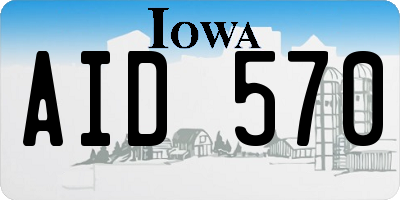 IA license plate AID570