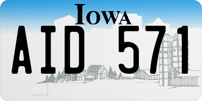 IA license plate AID571