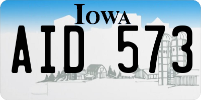 IA license plate AID573