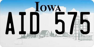 IA license plate AID575