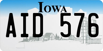IA license plate AID576