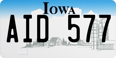 IA license plate AID577