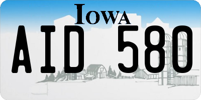 IA license plate AID580