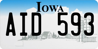 IA license plate AID593