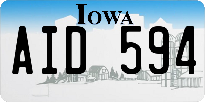 IA license plate AID594