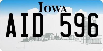 IA license plate AID596