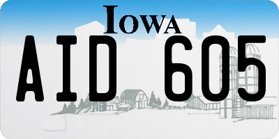 IA license plate AID605