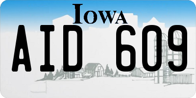 IA license plate AID609
