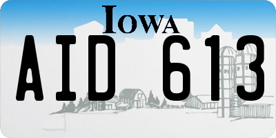IA license plate AID613