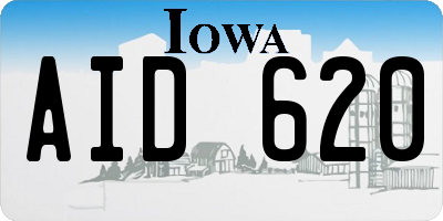 IA license plate AID620