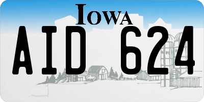 IA license plate AID624