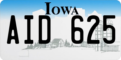 IA license plate AID625