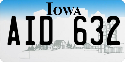 IA license plate AID632