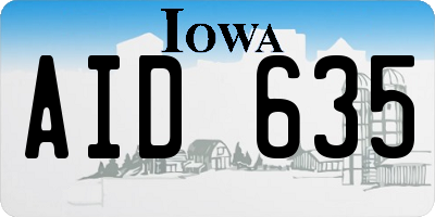 IA license plate AID635