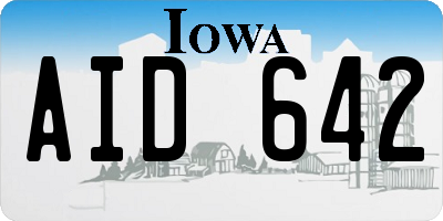 IA license plate AID642