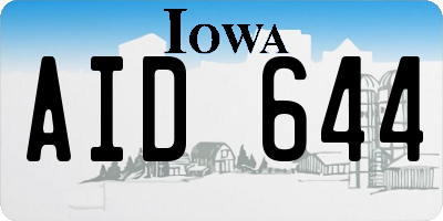 IA license plate AID644