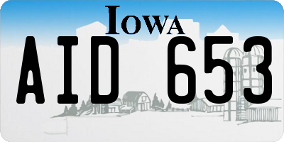IA license plate AID653