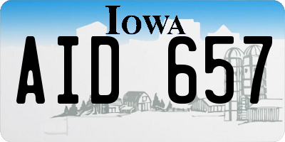 IA license plate AID657