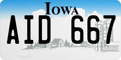 IA license plate AID667