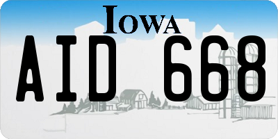 IA license plate AID668