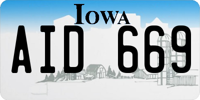 IA license plate AID669