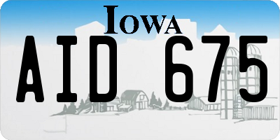 IA license plate AID675